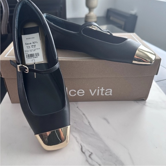 Dolce Vita Womens Reyes Toe Cap Leather Ballet Flats - Picture 1 of 5